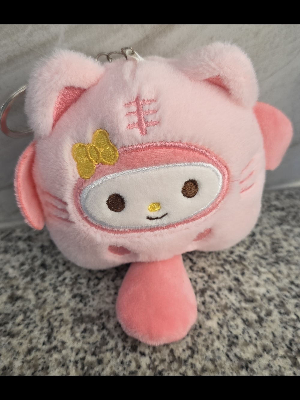 NWOT My Melody Pink Cat Costume Omamori Key Charm Backpack Decoration Plush 6.5"